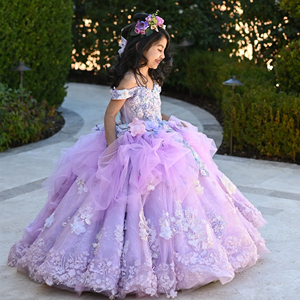 Vestidos <span class=keywords><strong>de</strong></span> Princesa <span class=keywords><strong>para</strong></span> <span class=keywords><strong>Niñas</strong></span> <span class=keywords><strong>de</strong></span> Flores con Hombros al Descubierto <span class=keywords><strong>para</strong></span> <span class=keywords><strong>Fiesta</strong></span> <span class=keywords><strong>de</strong></span> Boda 2024 con Apliques <span class=keywords><strong>de</strong></span> Encaje Floral 3D <span class=keywords><strong>para</strong></span> <span class=keywords><strong>Fiesta</strong></span> <span class=keywords><strong>de</strong></span> Cumpleaños Vestido Infantil - Product Image 1