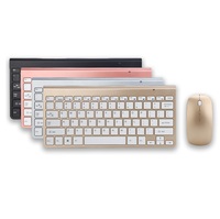 Ensemble clavier et souris sans fil modernes et fins, 2,4 G, style Mac, portable, avec touches multimédias pour ordinateur portable, ordinateur de bureau, Windows, iOS, tablette