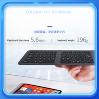 Clavier silencieux pliable sans fil Bluetooth à trois volets avec pavé tactile et pavé numérique pour ordinateur portable/tablette