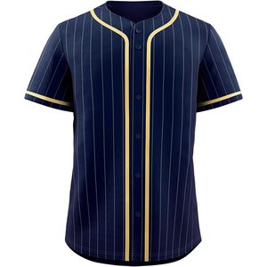 Pinstripe Baseball Jersey Unisex Short Sleeve Moisture Wicking Team Sports Uniform Regular Fit Sublimated Print - Product Image 1