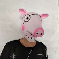 Masque de tête en latex de cochon rose pour Halloween, cosplay, mascarade, farce, costumes de fête fantaisie