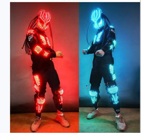 Costume de mascotte LED lumineux de haute qualité, armure colorée et lumineuse pour spectacle de talent, performance DJ, scène de danse, bar