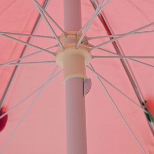 Sombrilla Monocromática de 1.3m con Revestimiento Plateado, Impermeable y Resistente al Viento, Poste Metálico Ajustable, Parasol para Jardín, Playa y Exteriores - Product Image 3
