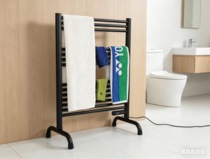 Sèche-serviettes <span class=keywords><strong>électrique</strong></span> portable 220V avec prise EU, contrôle numérique, chauffage par convection, étanche, en métal, efficacité énergétique A+ - Product Image 6