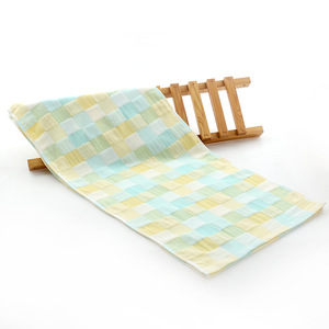 Toalla Facial de Algodón a Cuadros, 35x75 cm, Secado Rápido, Tejido Plano Suave, Uso General - Product Image 3