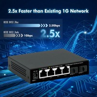 Switch de Red Inteligente y Fácil de Administrar con Carcasa de Acero, 4*2.5G+2*10G SFP+, SNMP, QoS para Router AP WIFI6