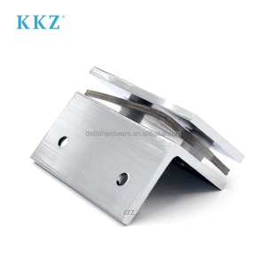 KKZ Chrome poli 70mm 90mm profil carré en <span class=keywords><strong>laiton</strong></span> massif robuste verre de douche à 90 degrés pince fixe <span class=keywords><strong>bride</strong></span> montage mural - Product Image 3
