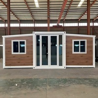 Maison conteneur préfabriquée extensible à double aile, pliable, pour habitation mobile et usage bureautique