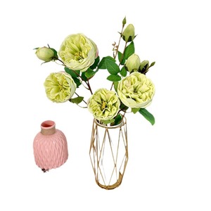Nuovo Arrivo Transfrontaliero: Composizione Floreale in Stile Austin a 4 Teste, Colori Primaverili, Peonia Occidentale, Centrotavola in Fiori Artificiali Intrecciati - Product Image 5