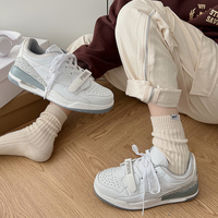 Chaussures de course sportives respirantes antidérapantes à plateforme à coussin d'air à lacets