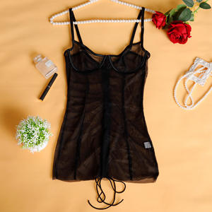 Viviblook Z320DS01 Vestido Sexy para Mujer, Vestido Ajustado de Malla Transparente con Tirantes, Mini Vestido Ceñido al Cuerpo - Product Image 5