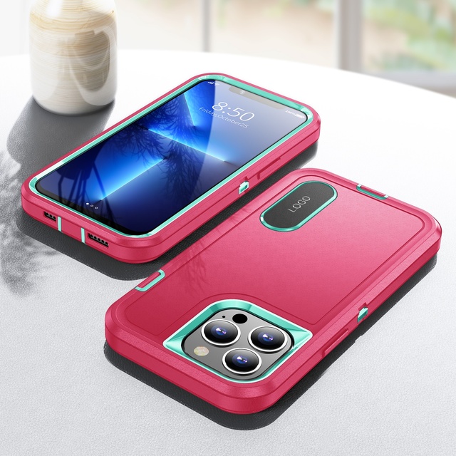 Heavy Duty 3 in 1 Dual Layer Anti Drop Cellphone Case for iPhone 16 Pro Protective Phone Case for iPhone 13 14 15 16 17 Pro Max