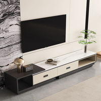 Table basse et meuble TV en marbre, design moderne, écologique et durable, pour villa et hôtel
