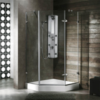 Cabine de douche carrée sans cadre pour hôtel, ensemble complet, design moderne, garantie 5 ans