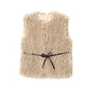 कार एंड ट जा 2025 शरद ऋतु और सर्दियों के नए आगमन बेल्ट राउंड गर्दन आस्तीन रहित पुराने मनी स्टाइल फैशन फुरी बनियान 1303277 - Product Image 1