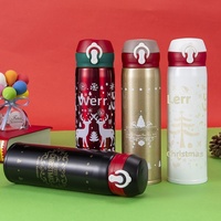 Bouteille isotherme personnalisée pour cadeau de Noël, en acier inoxydable, avec couvercle pop-up à motif de dessin animé, tasse à café rebondissante