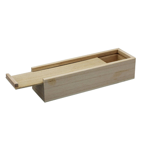 Creative Wood Gift Jewelry Box Unfinished Wooden Pencil Pen Vape Trinket Storage Box with Slide Top