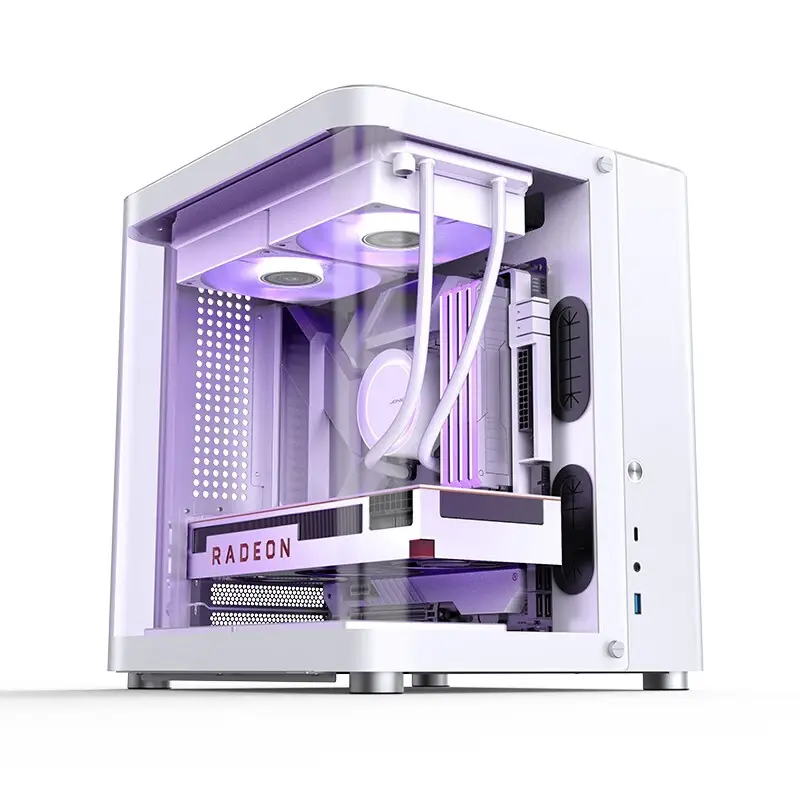 Gabinete JONSBO TK-1 M-ATX/ITX Mini PC com Anel e Lateral de Vidro