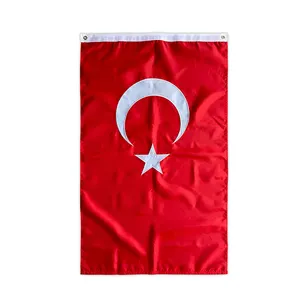 Wholesale All Countries Polyester Outdoor Sublimation 3X5ft National Flags Turkey Flag