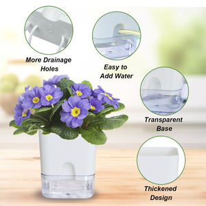 Eco Friendly Plastic Flower Pots for Home Garden and Hanging Use Self Watering Plant Pot for Indoor <b>Vegetables</b> - Product Image 1