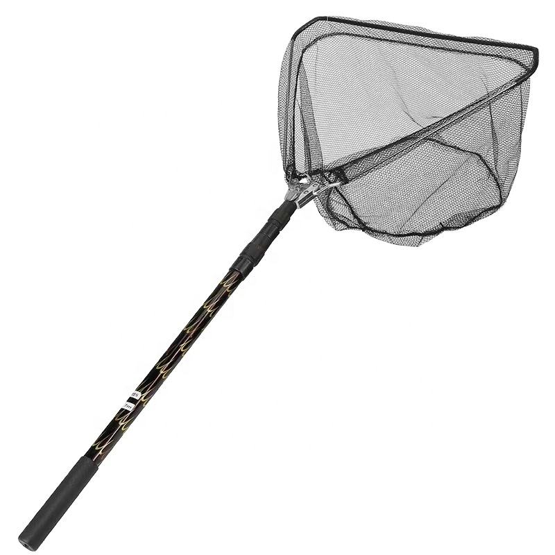 black fishing scoop nets Extend Net and fish friendly rubber mesh to protect your quarry Black Paw Fish Landing Net