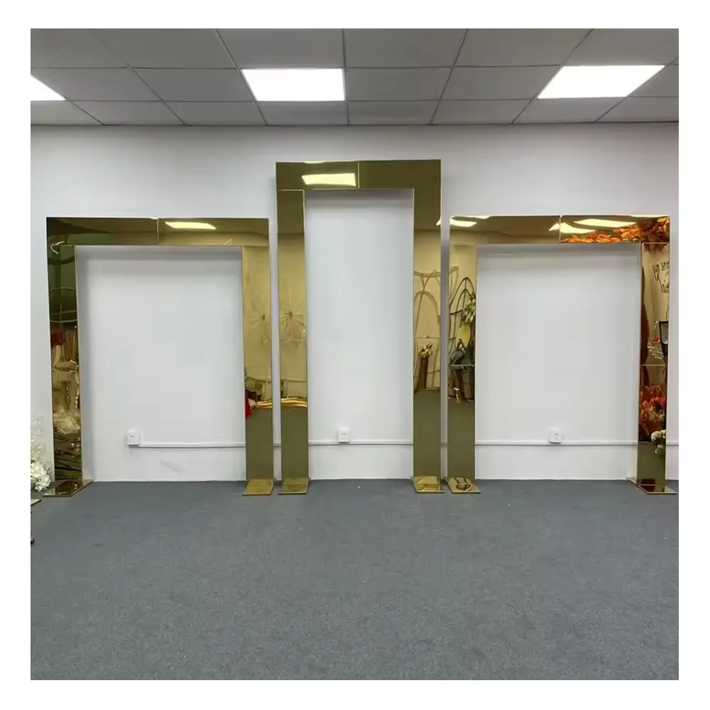Popular Customized Gold rectangular Arches For wedding Ceremony metal Frames For Party Backdrop