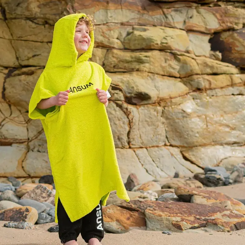 ילדים כיסוי ברדס פונצ'ו מגבת חוף מהיר יבש שחייה מגבת אמבטיה החלפת מגבת עם רוכסן