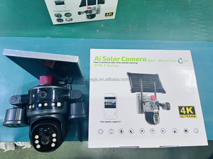 ソーラー充電式屋外ネットワークカメラ 低電力 12MP 4G SIM ボール型マシンガン 2つの本物のレンズ 360° PTZ IP CCTV ワイヤレス WIFI セキュリティ - Product Image 2