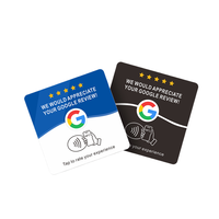 Carte d'avis d'hôtel personnalisable avec code QR NFC 213, adhésive, noire mate, étanche, avec support