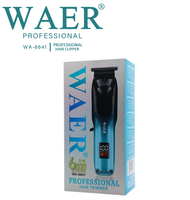 WAER WA-6641 Tondeuse à cheveux professionnelle haute vitesse 6800 tr/min avec écran LED, sans fil, électrique, pour hommes