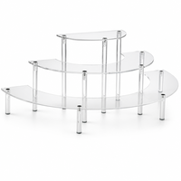 Présentoir en acrylique personnalisé à 3 niveaux pour parfums, support transparent pour cupcakes, figurines, cosmétiques, décoration de commode, marque privée OEM