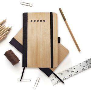 Mini Libreta <span class=keywords><strong>N908</strong></span>, Libreta Ecológica, Libreta Respetuosa con el Medio Ambiente, Papel FSC con Cubierta de Bambú - Product Image 2