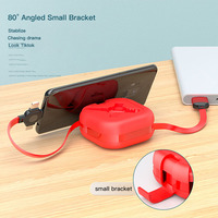Produk Terlaris di Alibaba Kabel Pengisian Cepat 3in1 Kabel Data dengan Penyangga Ponsel Terintegrasi Kabel USB UC008-n