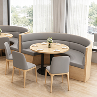 Ensemble de chaises de salle à manger en bois, canapé de restaurant, cuir PU imperméable et écologique, mobilier commercial moderne personnalisable pour hôtel