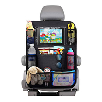 Organisateur de siège arrière de voiture en Oxford 600D avec logo personnalisé, sac de rangement avec écran transparent et compartiment pour tablette tactile