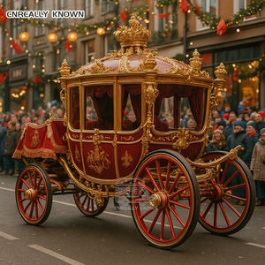 Mural à double rangée, doré, classique, vintage, sculpture royale, calèche tirée par des chevaux - Product Image 2