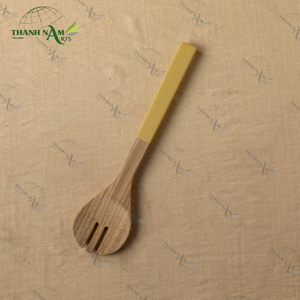 Juego duradero de 2 cucharas y tenedores de bambú Sunny Touch para servir cocina/ensalada en la cocina - Product Image 4