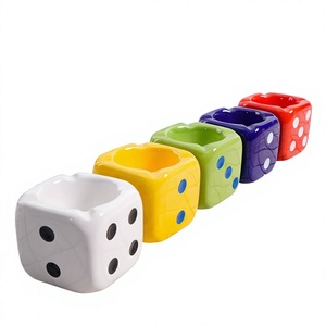 Colorful High Quality Custom Modern Smokeless Dice <b>Ceramic</b> <b>Ashtray</b> Thickened Glazed Stain Resistant Easy Clean Novelty Wholesale - Product Image 2