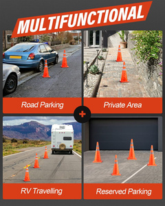 CITICITY 2 Pack 18 Inch Collapsible Traffic Safety Cones, Multi-Purpose Pop-up Cones with Reflective Collar for Road Safety - Product Image 6