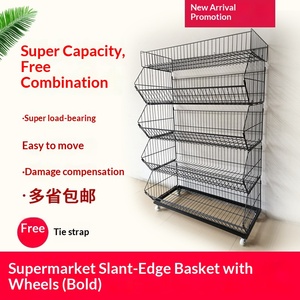 Estanterías de supermercado, estanterías de tiendas de conveniencia, estanterías de aperitivos, estanterías de rejilla multicapa, cestas inclinadas, estanterías de exhibición móviles, puestos, estanterías de almacenamiento - Product Image 3