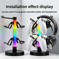 Soporte para Auriculares RGB con Controlador, Sincronización Musical, LED Activado por Sonido, Organizador para Gamers, Accesorios para Escritorio