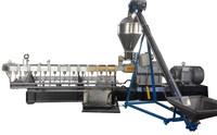 Máquina Extrusora de Doble Tornillo para Masterbatch de PP/PE + HDPE + CACO3 con PLC y Motor para Granular Carbonato de Calcio
