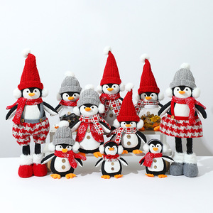 Nouvelles décorations <span class=keywords><strong>de</strong></span> Noël lumineuses <span class=keywords><strong>de</strong></span> haute qualité 2025 : Ornements pingouins et gnomes, poupées en tricot <span class=keywords><strong>avec</strong></span> bonnets <span class=keywords><strong>de</strong></span> Père Noël, couronnes <span class=keywords><strong>de</strong></span> pingouins - Product Image 2