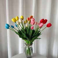 Buket bunga Tulip Premium buatan tangan, bunga pernikahan hadiah romantis tidak pudar melembabkan penataan bunga buatan