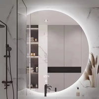Miroir de salle de bain LED en forme de demi-lune personnalisé OEM, miroir intelligent décoratif mural avec éclairage