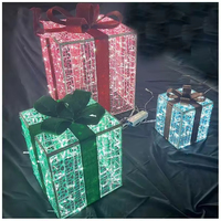 Vente en gros de boîtes cadeaux LED en alliage d'aluminium pour l'extérieur, IP65, haute luminosité, effet lumineux de Noël et du Nouvel An, télécommande