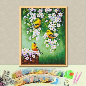 Fabricante Profesional, Venta al por Mayor, Kit de Pintura de Diamantes 5D Personalizado, Arte de Pared, Mosaico de Diamantes, Flores y Pájaros - Product Image 1