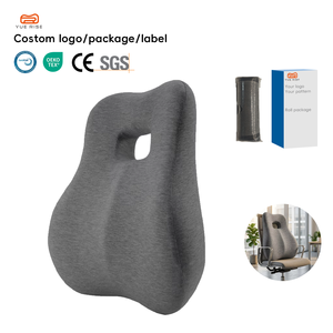 Coussin <span class=keywords><strong>de</strong></span> soutien lombaire en mousse à mémoire <span class=keywords><strong>de</strong></span> forme, tissu tricoté, emballage en rouleau, pour chaise <span class=keywords><strong>de</strong></span> <span class=keywords><strong>bureau</strong></span>, usine OEM ODM YUE RISE - Product Image 1