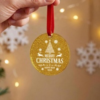 Edle Glitzer-Acryl Weihnachtsanhänger in Sonderform, Weihnachtsbaum-Dekoration, Bestseller Weihnachts-Hängedekoration Geschenk