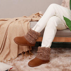 Chaussons en tricot pour femmes, confortables, chauds, en polaire, en mousse à mémoire de forme, chaussures d'intérieur et d'extérieur, chaussons confortables - Product Image 6